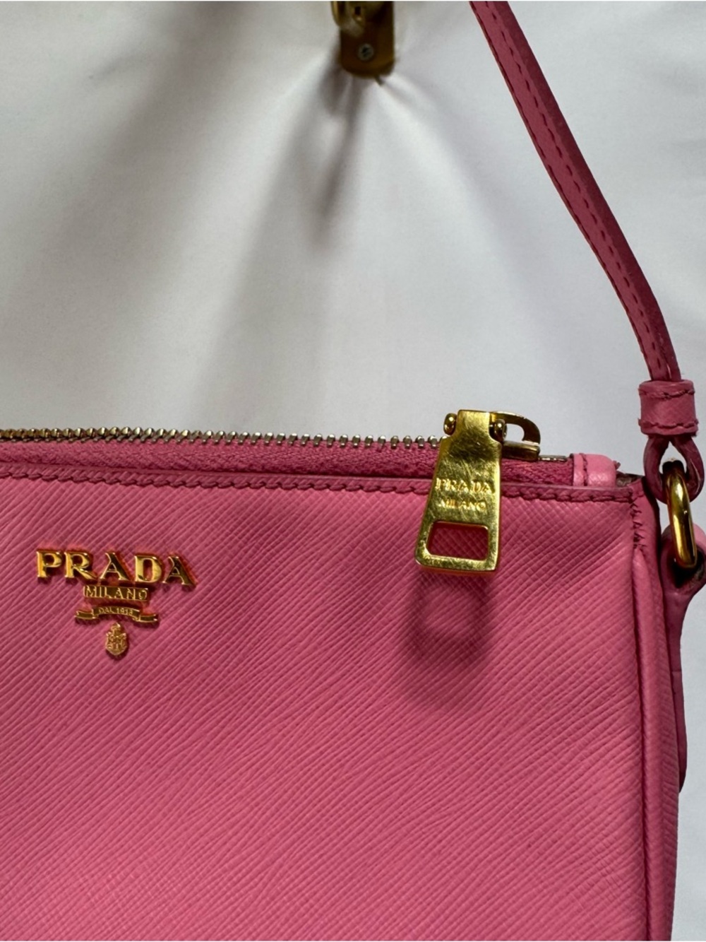 Prada Hot Pink Saffiano Shoulder Bag with Gold Hardware - Picture 5 of 11